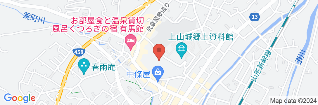 かみのやま温泉 ニュー村尾浪漫館の地図