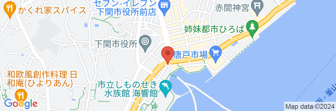 下関グランドホテルの地図