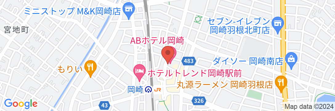 ABホテル岡崎の地図