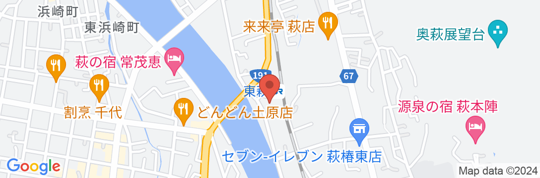 萩ロイヤルインテリジェントホテルの地図