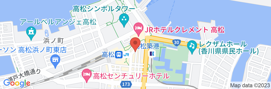ホテルエリアワン高松(ホテルエリアワングループ)の地図