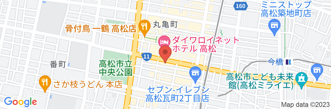 さぬきの湯 ドーミーイン高松(ドーミーイン・御宿野乃 ホテルズグループ)の地図