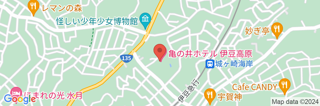 亀の井ホテル 伊豆高原の地図
