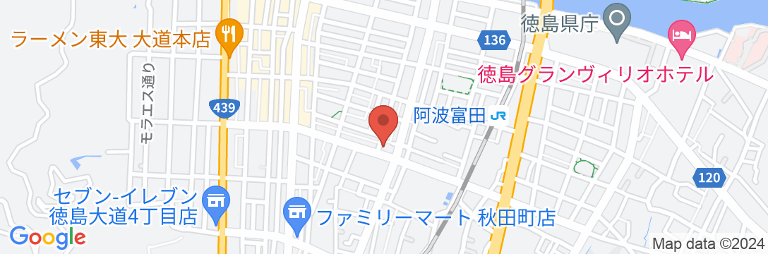 ビジネスホテル コスモス徳島の地図