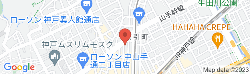 カプセルホテル神戸三宮の地図