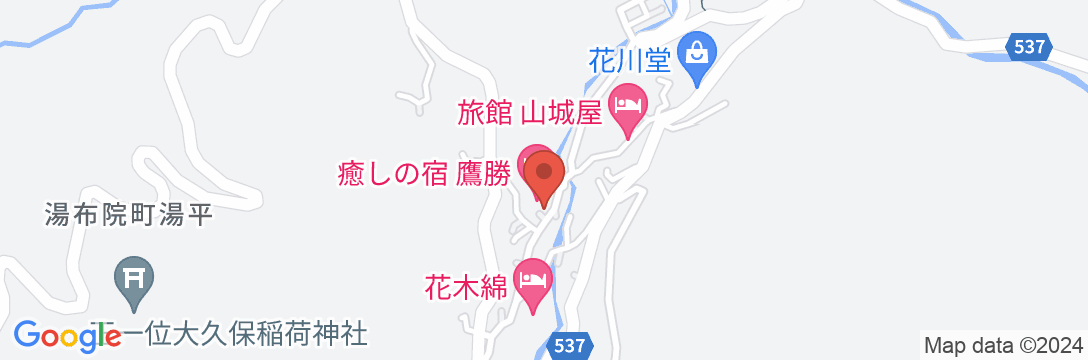 ゆふいん 湯平温泉 山荘松屋の地図