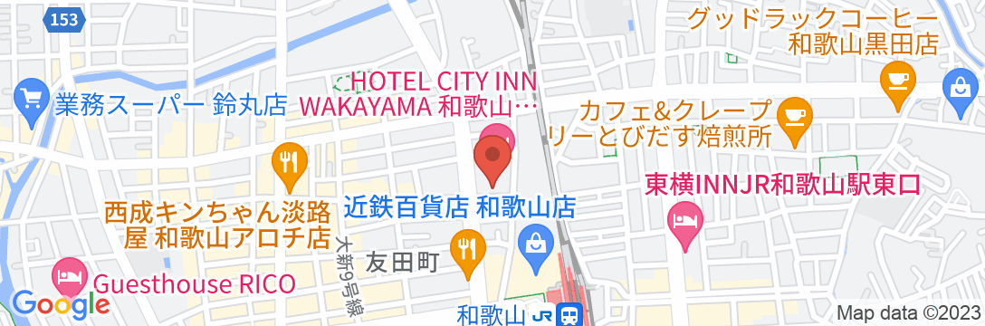 HOTEL CITY INN WAKAYAMA 和歌山駅前の地図