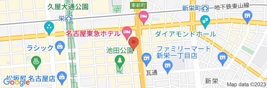 ホテルルートイン名古屋栄の地図