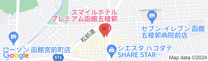 函館天然温泉ルートイングランティア函館五稜郭の地図