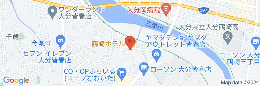 天然温泉 源泉かけ流しの宿 鶴崎ホテル(BBHホテルグループ)の地図