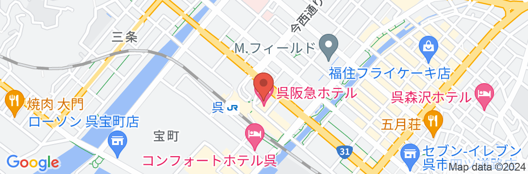 呉阪急ホテルの地図