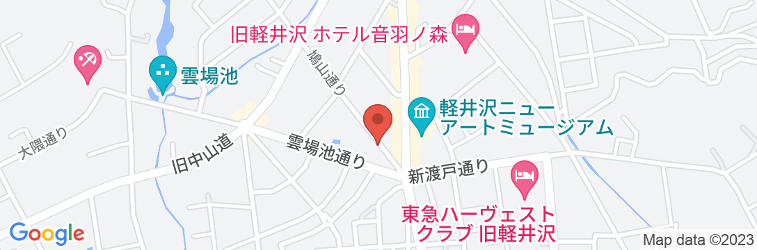 旧軽井沢ホテル東雲の地図