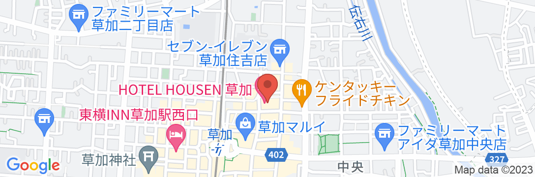 HOTEL HOUSEN ホテル朋泉<埼玉県>の地図