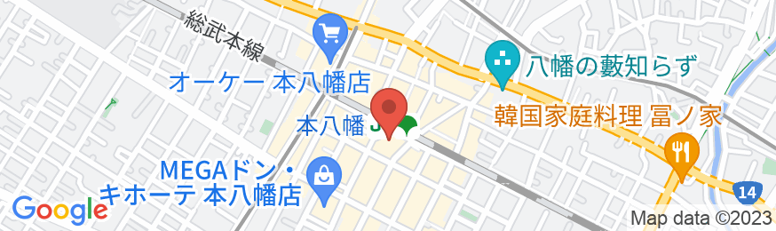 カプセルホテル レインボー総武線・市川・本八幡店の地図