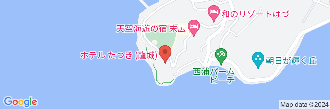 西浦温泉 ホテル龍城(たつき)の地図