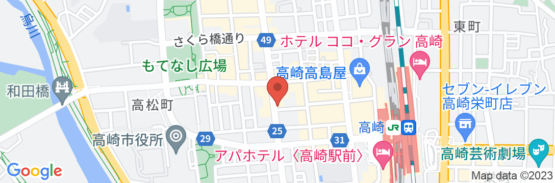榛名の湯 ドーミーイン高崎(ドーミーイン・御宿野乃 ホテルズグループ)の地図