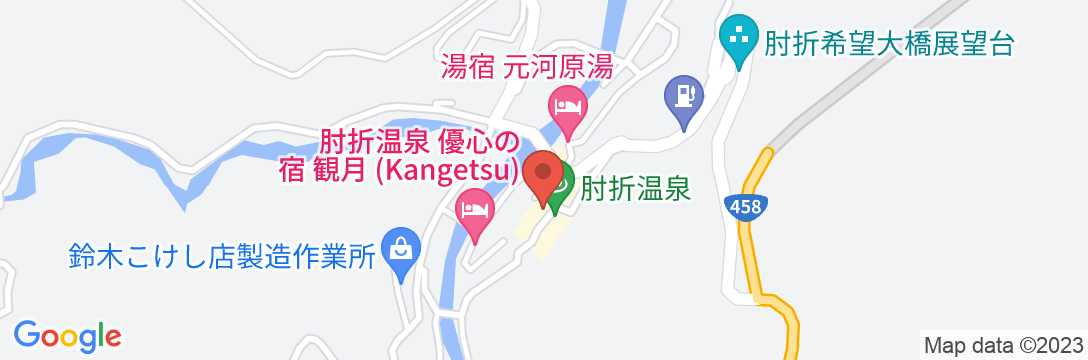 肘折温泉 松井旅館の地図