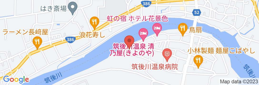 筑後川温泉 桑之屋の地図
