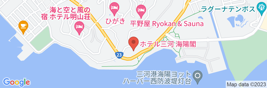 三谷温泉 ホテル三河 海陽閣の地図