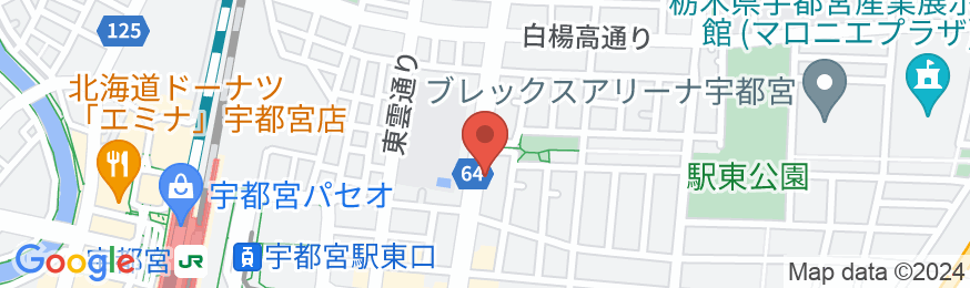 天然温泉 益子の湯 スーパーホテル宇都宮の地図