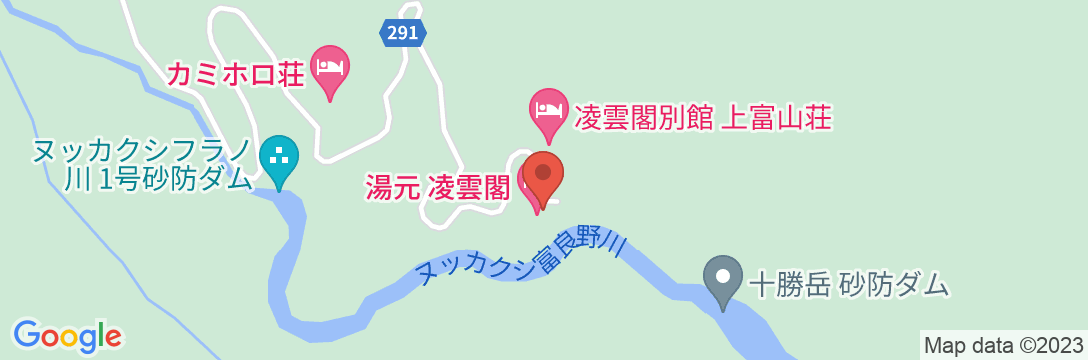 十勝岳温泉 凌雲閣の地図