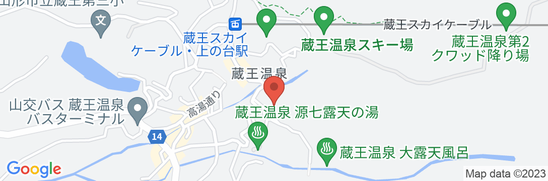 蔵王温泉 最上高湯 善七乃湯(旧:蔵王温泉 大平ホテル)の地図