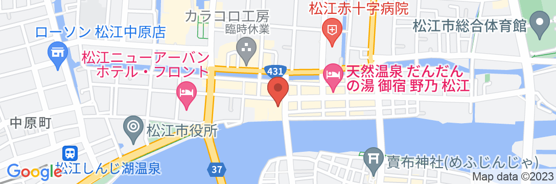 全室源泉温泉かけ流し 松江シティホテル本館の地図