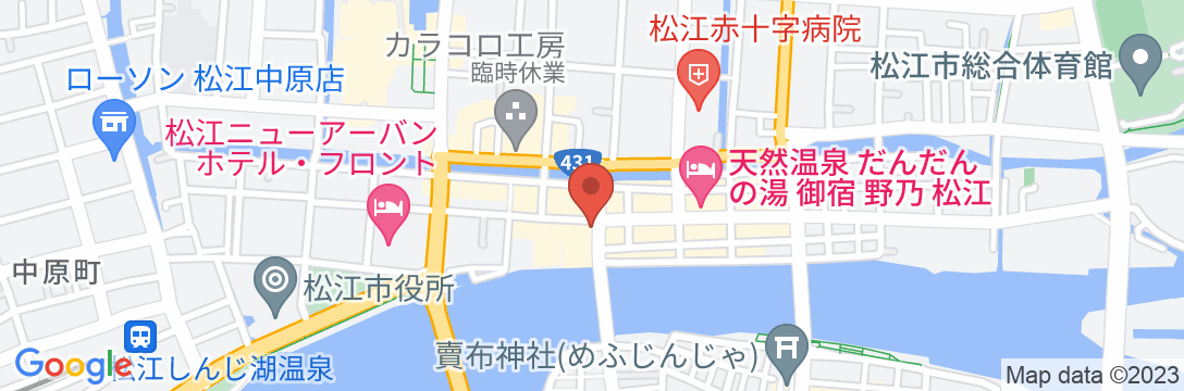 全室源泉温泉かけ流し 松江シティホテル別館の地図