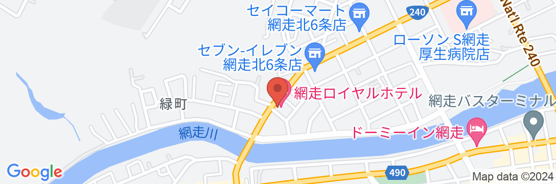網走ロイヤルホテルの地図