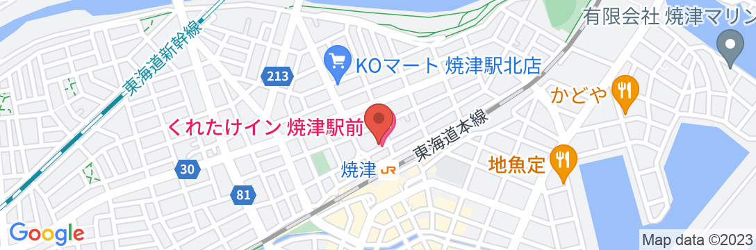 くれたけイン焼津駅前の地図