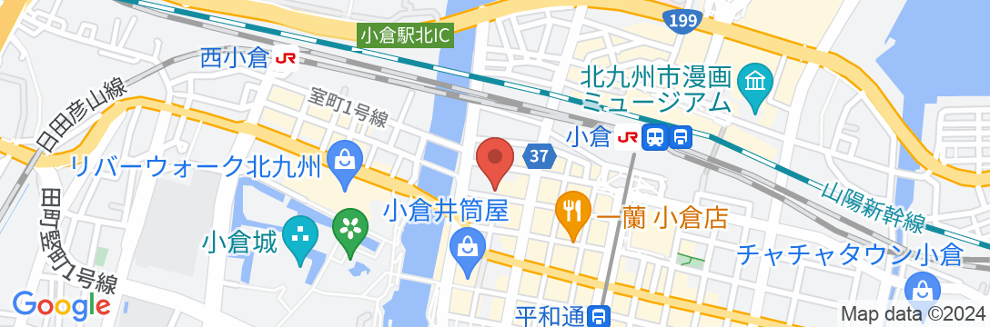 炭酸泉 湧金の湯 スーパーホテル小倉駅南口の地図