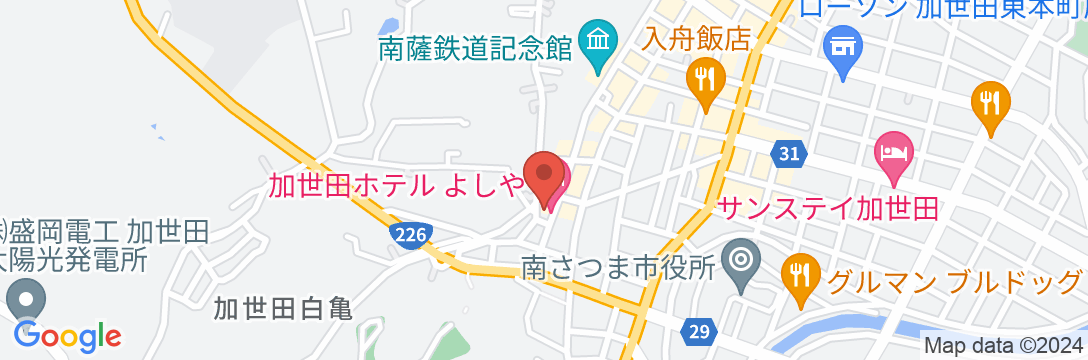 加世田ホテル よしやの地図