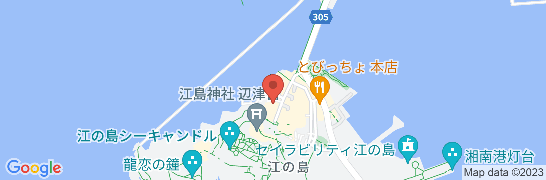 湘南・江の島の海と富士山を望む歴史の宿 岩本楼本館の地図