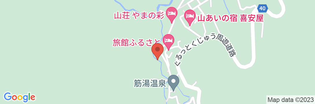 筋湯温泉 旅館白滝の地図