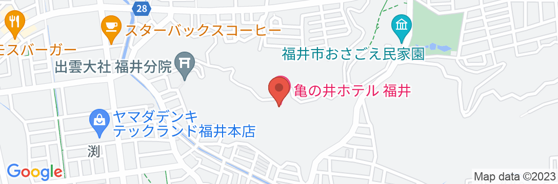 亀の井ホテル 福井の地図