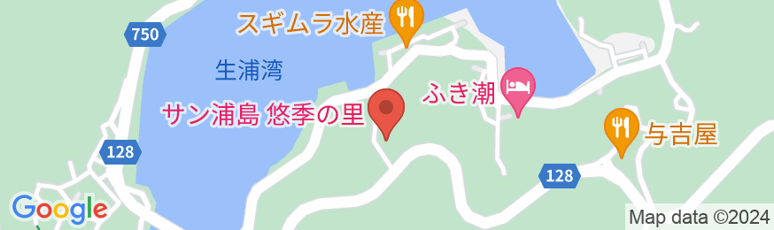 本浦温泉 サン浦島 悠季の里の地図