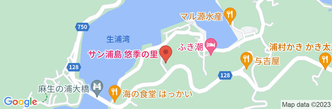 本浦温泉 サン浦島 悠季の里の地図