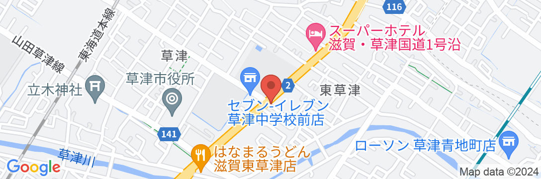 ラックホテル草津 (旧 レイアホテル草津)の地図