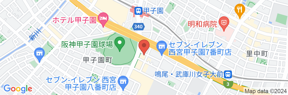 甲子園ホテル夕立荘の地図