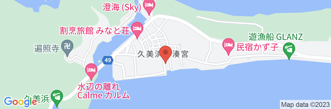山陰海岸国立公園 久美浜・小天橋 民宿 あさひの地図