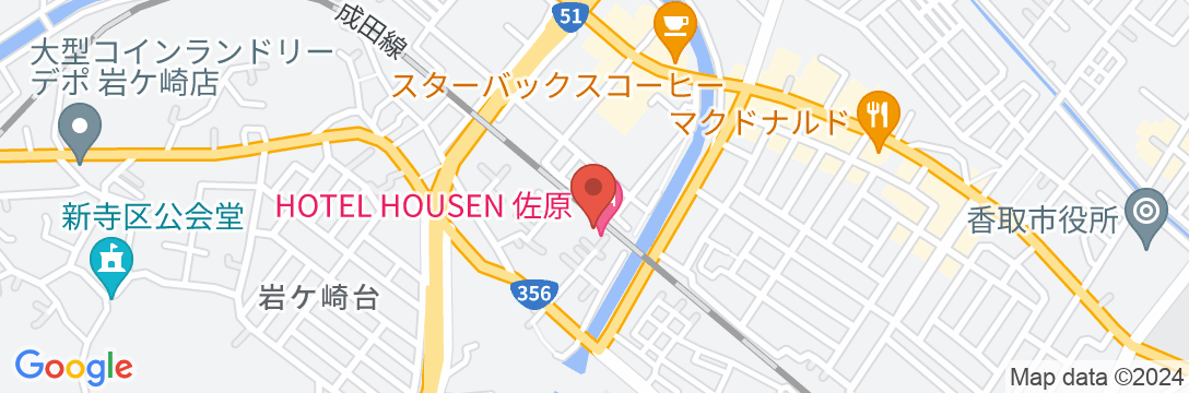 HOTEL HOUSEN ホテル朋泉<千葉県>の地図