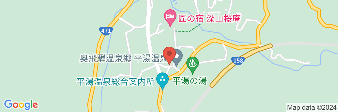 平湯温泉 中村館の地図