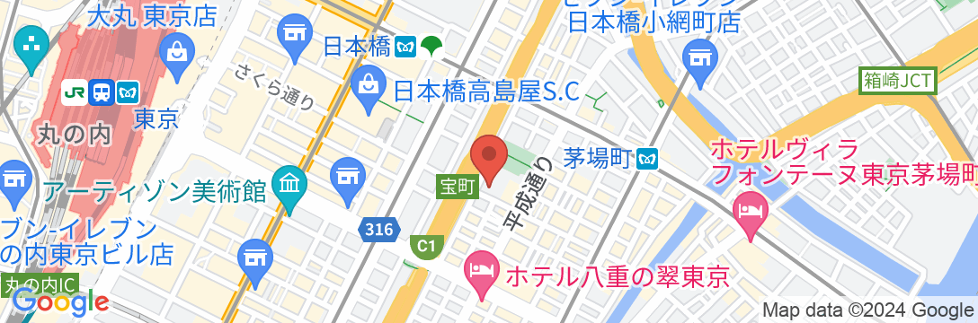 センターホテル東京の地図