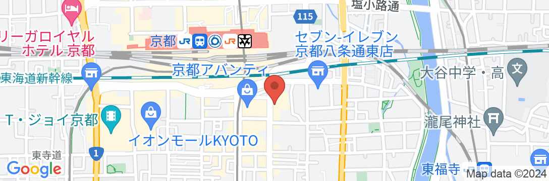 ホテル エルシエント京都八条口の地図