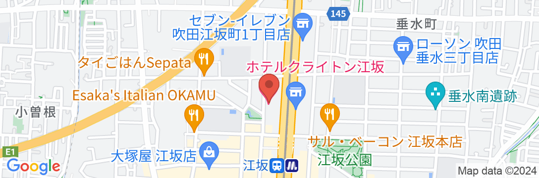 ホテルクライトン江坂の地図